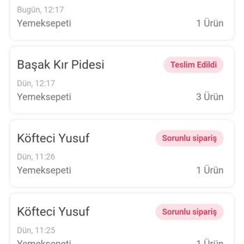 Yemeksepeti Para İadesi Sorunlu Ödeme