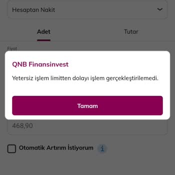 QNB Finansinvest Halka Arz Başvurusunda Bulunamıyorum