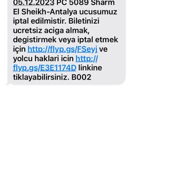 Pegasus Uçağının İptal Olması Sonrası Yurt İçi Bilet Ücretim