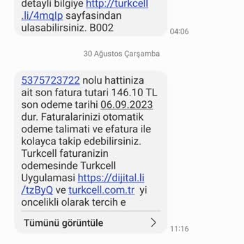 Turkcell Başkalarına Ait Fatura Detayları Gönderiyor