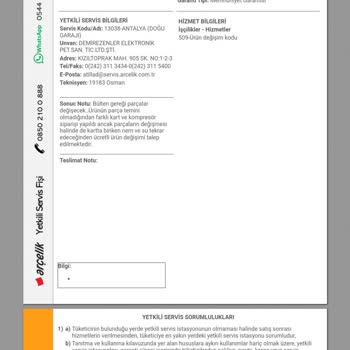 Arçelik 5506 Nei Buzdolabı Ücretli Değişim Zorlaması