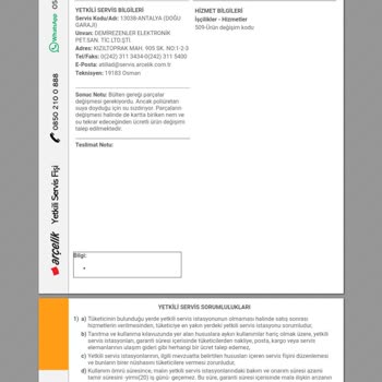 Arçelik 5506 Nei Buzdolabı Ücretli Değişim Zorlaması