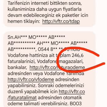 Vodafone Yanlış Fatura Göndermekte