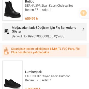 FLO Ayakkabı FLO Zamanında Ürün Teslim Etmeme