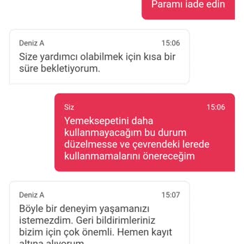 Yemek Sepeti Siparişi Yanlış Yere Teslimat Etmesi