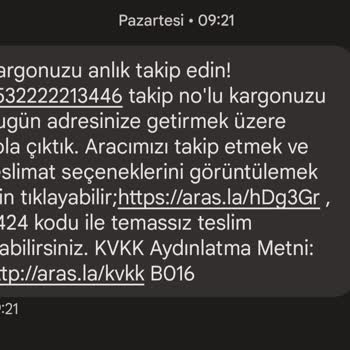Aras Kargo Ürünümü Teslimat Gününde Evde Olduğum Halde Teslim Etmedi.
