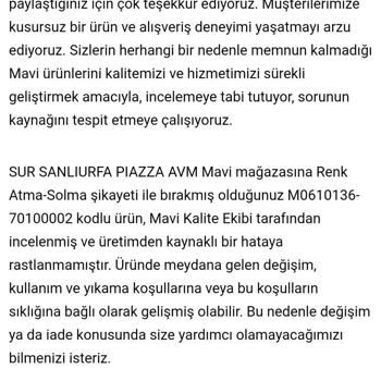 Mavi Mağazası Renk Solma