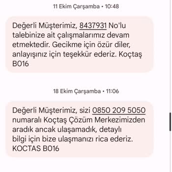 Koçtaş Yanlış Gelen Ürün İadesi
