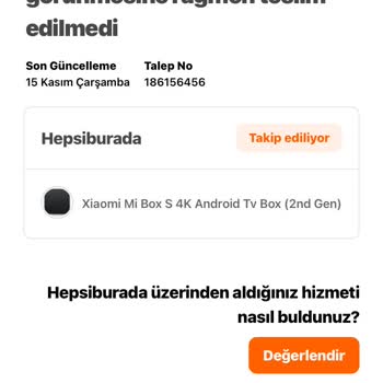 Hepsiburada Siparişi Alakasız İl'e Gönderdi Şikayetime Cevap Vermiyor