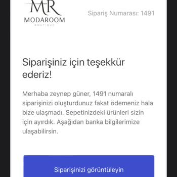 Modaroom Ücret İadesi Ve İletişimsizlik
