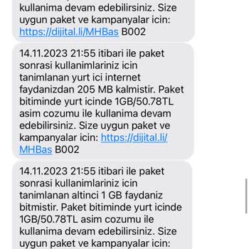 Turkcell Sebepsiz Yüksek Fatura İşlemi