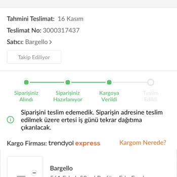 Trendyol Express Kurye Ürünü Teslim Etmiyor