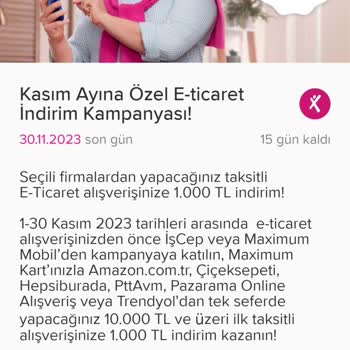 Maximum Kart İndirimi Uygulanmadı