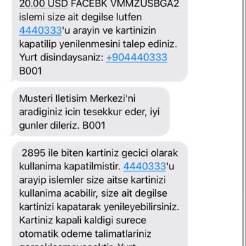 Facebook Bilgim Dışında Kartımdan Para Çekti