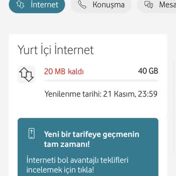 Vodafone 65 Tl Paket Aşımını Düzelt