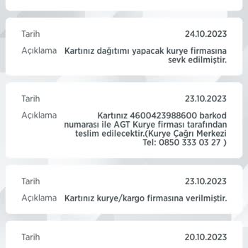 AGT Kurye (aynigunteslim.com) Ziraat Genç Kartım 20 Gündür Dağıtıma Çıkartılmıyor