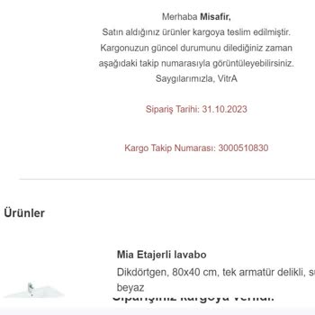 Vitra Online'dan Aldığım Ürünleri Bir Türlü Teslim Alamamak