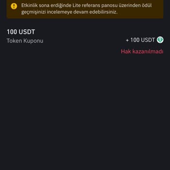 Binance Lite Referans Ödülüm Yatırılmadı