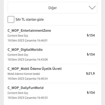 Vodafone Faturamda Beklenmedik Mobil Ödeme Şoku