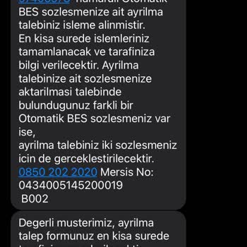 Türkiye Hayat Emeklilikten Yapılan BES İptali