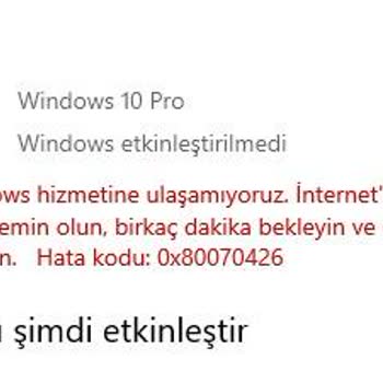 Sağlam Lisans Windows 10 Pro Aktivasyon Sorunu