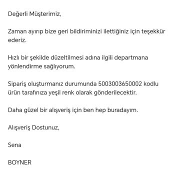 Boyner Yanlış Renk Ayakkabı