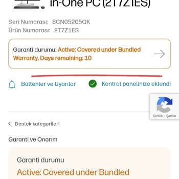 HP Garanti Süresi Henüz Dolmamış Üründen Ücret Talep Ediyor.