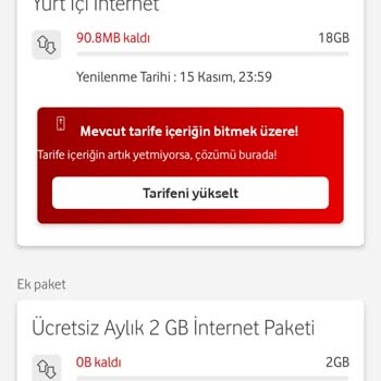 Vodafone Haksız Kota Aşım Ücreti Yansıtması