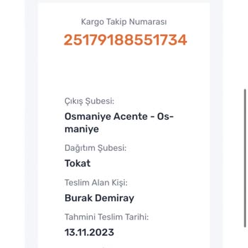 Sürat Kargo Tokat Şubesi Kargomu Teslim Almadan Teslim Alındı Diyor.