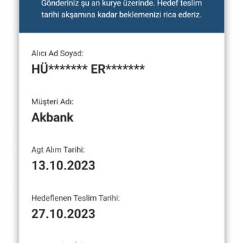 AGT Kurye (aynigunteslim.com) Kredi Kartım Kurye Tarafından Gelmiyor Ve İletişim Kuramıyorum