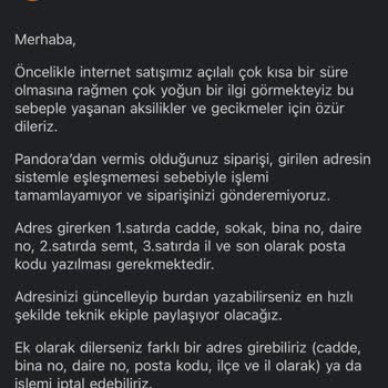 Pandora Mücevher Pandora Sipariş Göndermiyor Müşteri Hizmetleri Ya Da Telefon No Yok