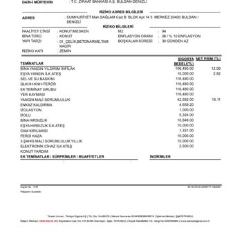 Türkiye Sigorta Konut Sigortası Hakkin