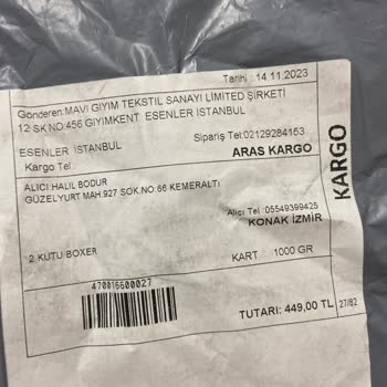 Aras Kargo Yanlış, Eksik Ve Kalitesiz Ürün