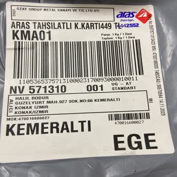 Aras Kargo Yanlış, Eksik Ve Kalitesiz Ürün