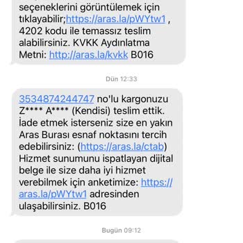 İstinye Aras Kargo Şubesi Kargoyu Kapının Önüne Fırlatmış Ürün Eksik
