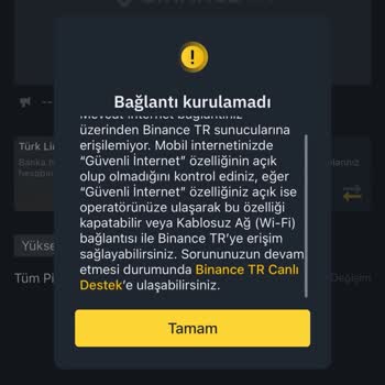 Binance TR Hesabıma Erişemiyorum Sunucuya Bağlanamıyorum