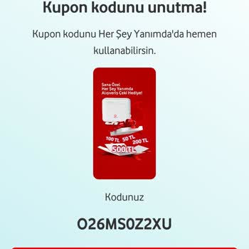 Vodafone Her Şey Yanımda Geçersiz İndirim Çekleri