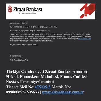 Ziraat Bankası Troy Logolu Ziraat Bankkart Kredi Kartı Bankkart Lira Yüklenmemesi