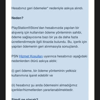 PlayStation Türkiye Süresiz Askıya Alınma