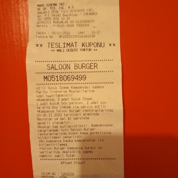 Tekirdağ Cinemaximum Ve Saloon Burger Yazık
