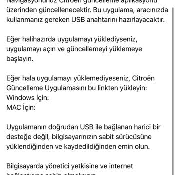 Citroen Dokunmatik Ekran Güncellenmesi