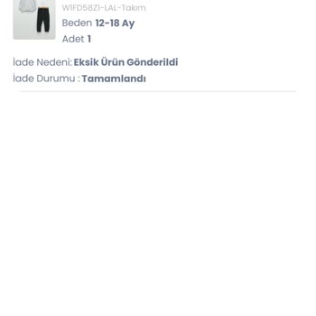 LCW Eksik Ürün Gönderip Yardımcı Olmadılar