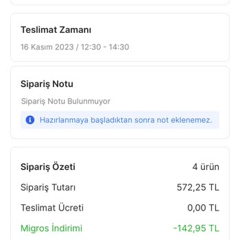 Migros Sanal Market Habersiz İptal