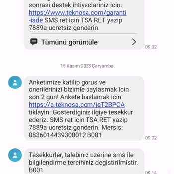 Teknosa İzinsiz SMS Gönderilmesi