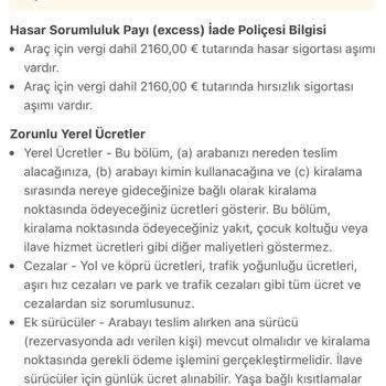 Booking Küçük Hasar Bedeli Olayı