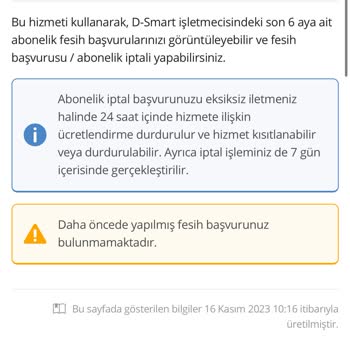 D-Smart Fesih İşlemleri