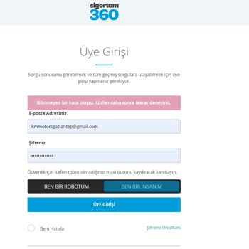 Sigortam360 (5664) SİGORTAM360.com Sorun Çözmüyor