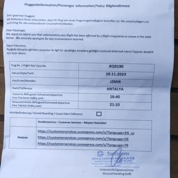 Sunexpress Rötar Ve Tazminat