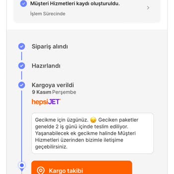 Hepsijet Kargoda Takılı Kalma