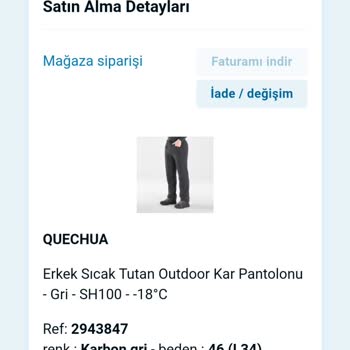 Decathlon İade/değişim Kabul Etmedi